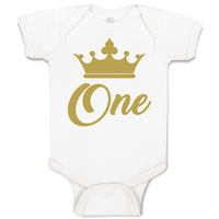 Baby Clothes Age 1 and Number Name with Gold Crown Baby Bodysuits Cotton