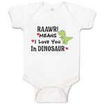 Baby Clothes Raawr! Mean I Love You in Dinosaur Baby Bodysuits Boy & Girl Cotton