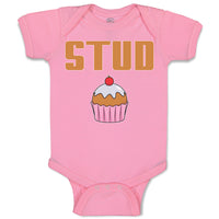 Baby Clothes Stud with Cherry on Cupcake Baby Bodysuits Boy & Girl Cotton