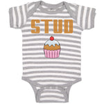 Baby Clothes Stud with Cherry on Cupcake Baby Bodysuits Boy & Girl Cotton