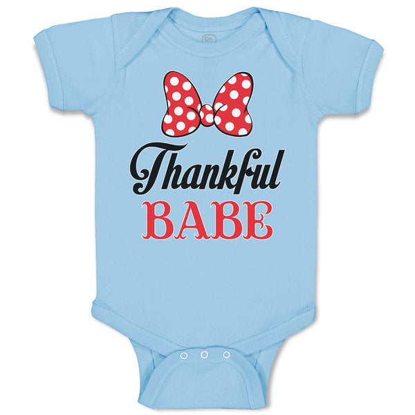 Baby Clothes Thankull Babe with Polkat Dots Bowtie Baby Bodysuits Cotton