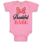 Baby Clothes Thankull Babe with Polkat Dots Bowtie Baby Bodysuits Cotton