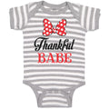 Baby Clothes Thankull Babe with Polkat Dots Bowtie Baby Bodysuits Cotton