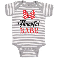 Baby Clothes Thankull Babe with Polkat Dots Bowtie Baby Bodysuits Cotton