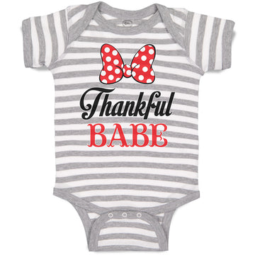Baby Clothes Thankull Babe with Polkat Dots Bowtie Baby Bodysuits Cotton