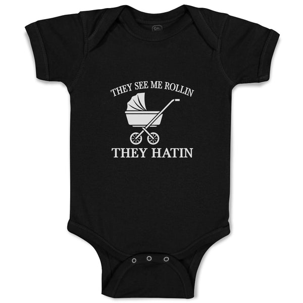 Baby Clothes They See Me Rollin They Hatin Baby Bodysuits Boy & Girl Cotton