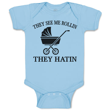 Baby Clothes They See Me Rollin They Hatin Baby Bodysuits Boy & Girl Cotton