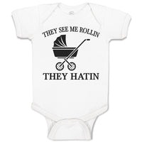 Baby Clothes They See Me Rollin They Hatin Baby Bodysuits Boy & Girl Cotton