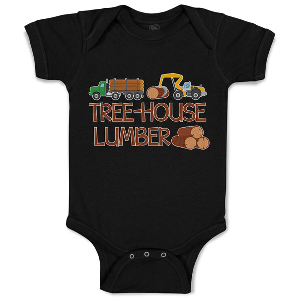 Baby Clothes Tree-House Lumber An Vehicle with Wood Baby Bodysuits Cotton