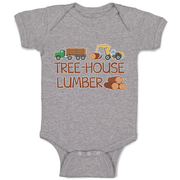 Baby Clothes Tree-House Lumber An Vehicle with Wood Baby Bodysuits Cotton