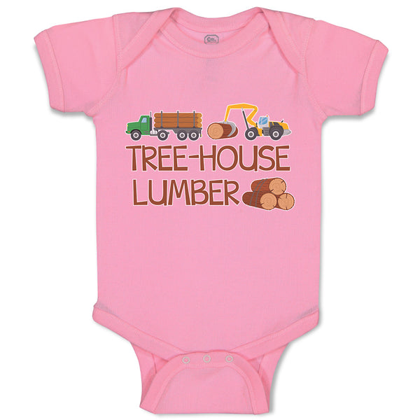 Baby Clothes Tree-House Lumber An Vehicle with Wood Baby Bodysuits Cotton