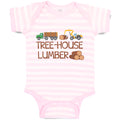 Baby Clothes Tree-House Lumber An Vehicle with Wood Baby Bodysuits Cotton