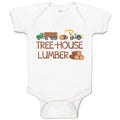 Baby Clothes Tree-House Lumber An Vehicle with Wood Baby Bodysuits Cotton