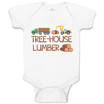 Baby Clothes Tree-House Lumber An Vehicle with Wood Baby Bodysuits Cotton