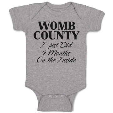 Baby Clothes Womb County I Just Did 9 Months on The Inside Baby Bodysuits Cotton