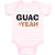 Baby Clothes Avocado Guag Yeah! Guacamole Baby Bodysuits Boy & Girl Cotton