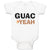 Baby Clothes Avocado Guag Yeah! Guacamole Baby Bodysuits Boy & Girl Cotton