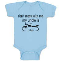 Baby Clothes Don'T Mess with Me My Uncle Is A Biker Baby Bodysuits Cotton