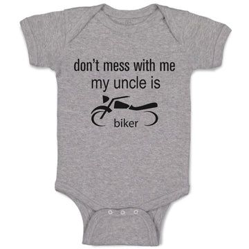 Baby Clothes Don'T Mess with Me My Uncle Is A Biker Baby Bodysuits Cotton