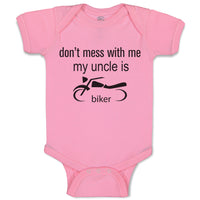 Baby Clothes Don'T Mess with Me My Uncle Is A Biker Baby Bodysuits Cotton