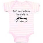 Baby Clothes Don'T Mess with Me My Uncle Is A Biker Baby Bodysuits Cotton