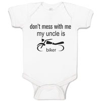 Baby Clothes Don'T Mess with Me My Uncle Is A Biker Baby Bodysuits Cotton