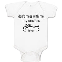 Baby Clothes Don'T Mess with Me My Uncle Is A Biker Baby Bodysuits Cotton