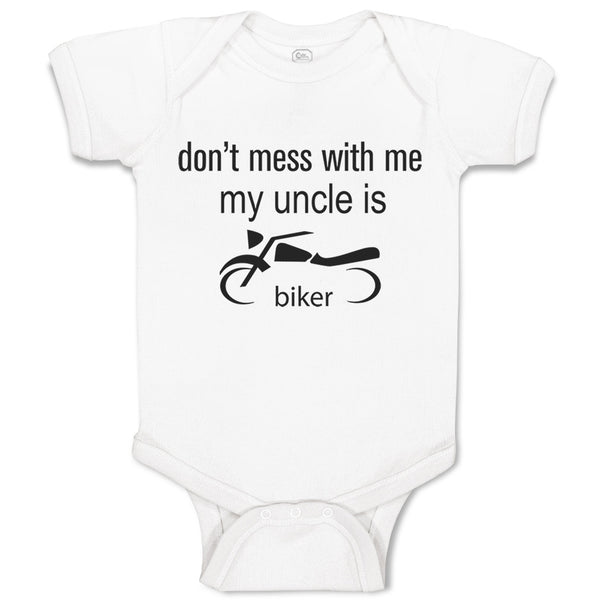 Baby Clothes Don'T Mess with Me My Uncle Is A Biker Baby Bodysuits Cotton