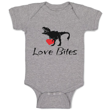 Baby Clothes Love Bites T Rex Dinosaur Dinosaurs Dino Trex Baby Bodysuits Cotton
