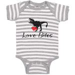 Baby Clothes Love Bites T Rex Dinosaur Dinosaurs Dino Trex Baby Bodysuits Cotton