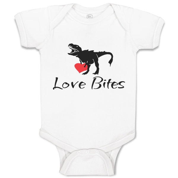 Baby Clothes Love Bites T Rex Dinosaur Dinosaurs Dino Trex Baby Bodysuits Cotton