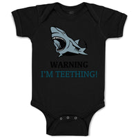 Baby Clothes Warning : I'M Teething Lion Ocean Sea Life Baby Bodysuits Cotton