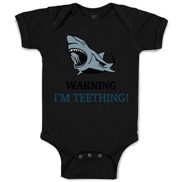 Baby Clothes Warning : I'M Teething Lion Ocean Sea Life Baby Bodysuits Cotton