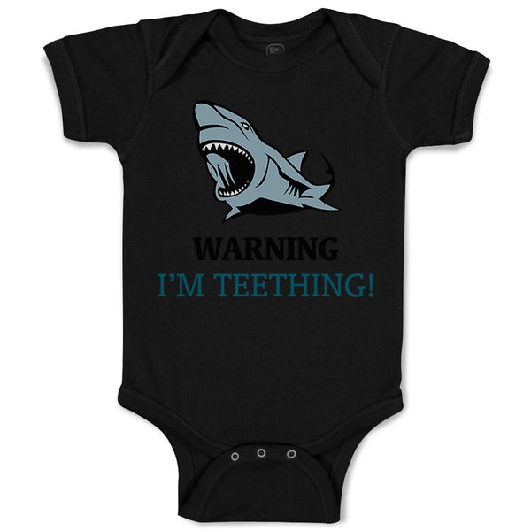 Baby Clothes Warning : I'M Teething Lion Ocean Sea Life Baby Bodysuits Cotton