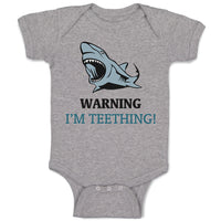 Baby Clothes Warning : I'M Teething Lion Ocean Sea Life Baby Bodysuits Cotton