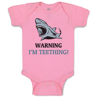 Baby Clothes Warning : I'M Teething Lion Ocean Sea Life Baby Bodysuits Cotton
