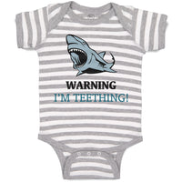 Baby Clothes Warning : I'M Teething Lion Ocean Sea Life Baby Bodysuits Cotton