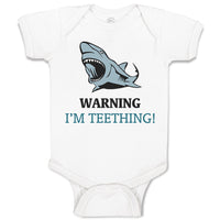 Baby Clothes Warning : I'M Teething Lion Ocean Sea Life Baby Bodysuits Cotton