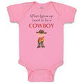 Baby Clothes When I Grow up I Want to Be A Cowboy Funny Nerd Geek Baby Bodysuits