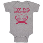 Baby Clothes Twins Double The Fun Monkeys Funny Humor Baby Bodysuits Cotton