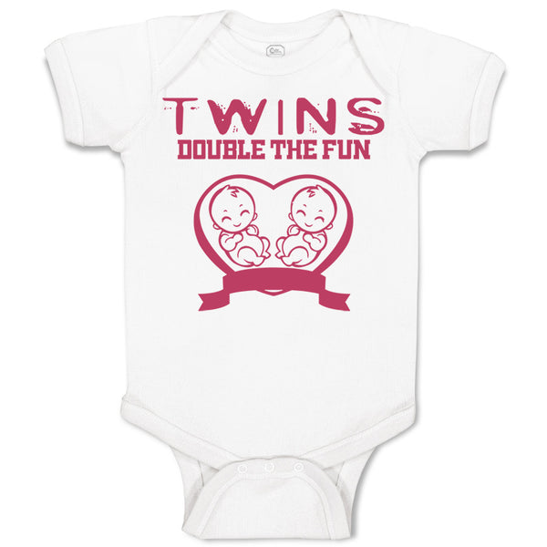 Baby Clothes Twins Double The Fun Monkeys Funny Humor Baby Bodysuits Cotton