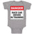 Baby Clothes Danger Race Driver in Tarining Baby Bodysuits Boy & Girl Cotton