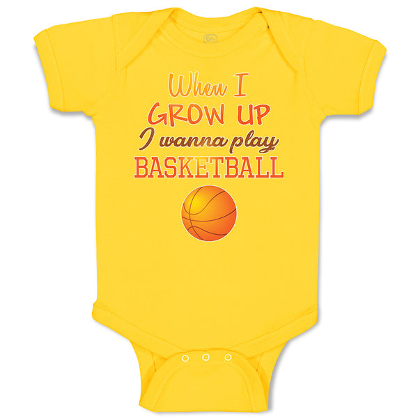 Baby Clothes When I Grow up I Wanna Play Basketball with Ball Sport Cotton