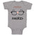 Baby Clothes Future Nerd Picture Black Nerdy Glasses Baby Bodysuits Cotton