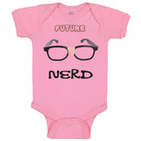 Baby Clothes Future Nerd Picture Black Nerdy Glasses Baby Bodysuits Cotton