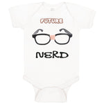 Baby Clothes Future Nerd Picture Black Nerdy Glasses Baby Bodysuits Cotton