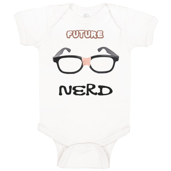 Baby Clothes Future Nerd Picture Black Nerdy Glasses Baby Bodysuits Cotton