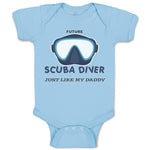 Baby Clothes Future Scuba Diver Just like My Daddy Baby Bodysuits Cotton