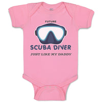 Baby Clothes Future Scuba Diver Just like My Daddy Baby Bodysuits Cotton