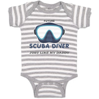 Baby Clothes Future Scuba Diver Just like My Daddy Baby Bodysuits Cotton